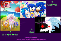 11 x 17" Sonic Themed Holographic Art Prints 2