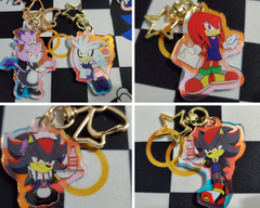 2" - 2.5" Maid Cafe Themed Knuckles Shadow Blaze Silver Doubleside Rainbow Acrylic Charm Keychain