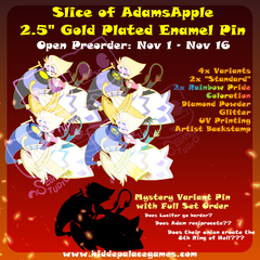 2.5" Slice of AdamsApple Adam Lucifer Morningstar Fallen Angel Demon Hazbin Hotel [Enamel Pin] ~Pre-Order~