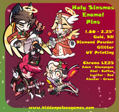 2.25" Adam Lucifer Abel Alastor Christmas Sinsmas Hazbin Hotel [Enamel Pin]
