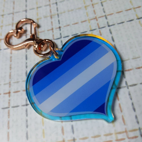 2" Gay Male Pride LGBT+ Heart Paw Angel Wings Video Game Controller [Acrylic Charm]