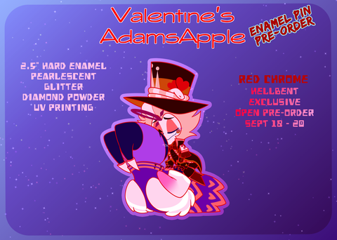 2.5" Valentines AdamsApple HELLBENT EXCLUSIVE Adam Lucifer Morningstar Hazbin Hotel [Enamel Pin]