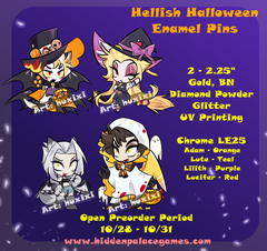 2.25" Adam Lucifer Lilith Lute Hellish Halloween Hazbin Hotel [Enamel Pin]