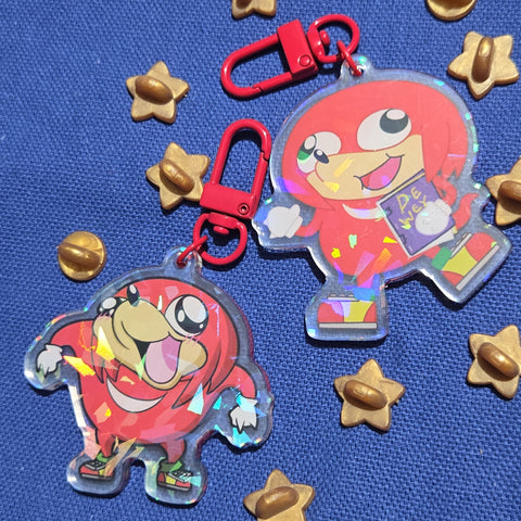 2" Ugandan Knuckles Holographic Acrylic Keychain