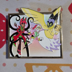 2.75" Alastor Lucifer Adam Snowball Fight Hazbin Hotel [Enamel Pin Collab]