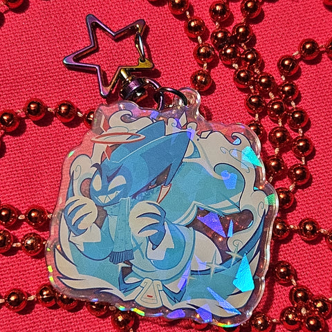 2.25" Adam and Abel Winter Snowball Fight [Acrylic Charm, Acrylic Pin]