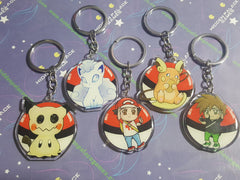 2" Double Sided Glitter Pokemon Keychains - Discontinued
