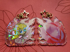 3" Princess Peach Holographic Acrylic Keychain