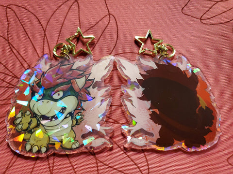 3" Bowser Holographic Acrylic Keychain