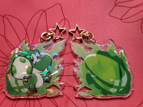 3" Yoshi Holographic Acrylic Keychain