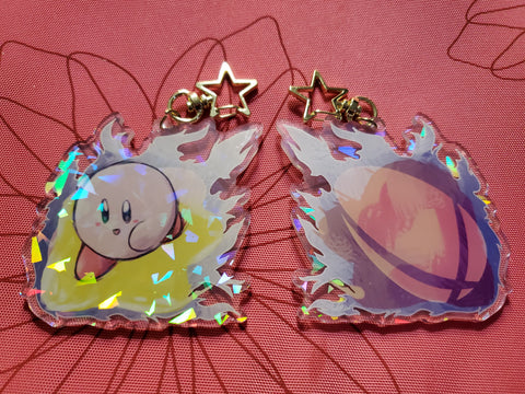 3" Kirby Holographic Acrylic Keychain