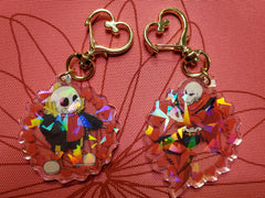 2" Double Sided Holographic UnderFell AU Keychains