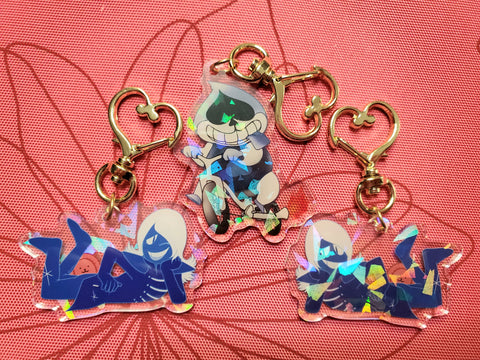2" Double Sided Holographic Rouxls Kaard Lancer Deltarune Keychains