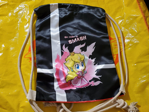 17" Peach Drawstring Bag