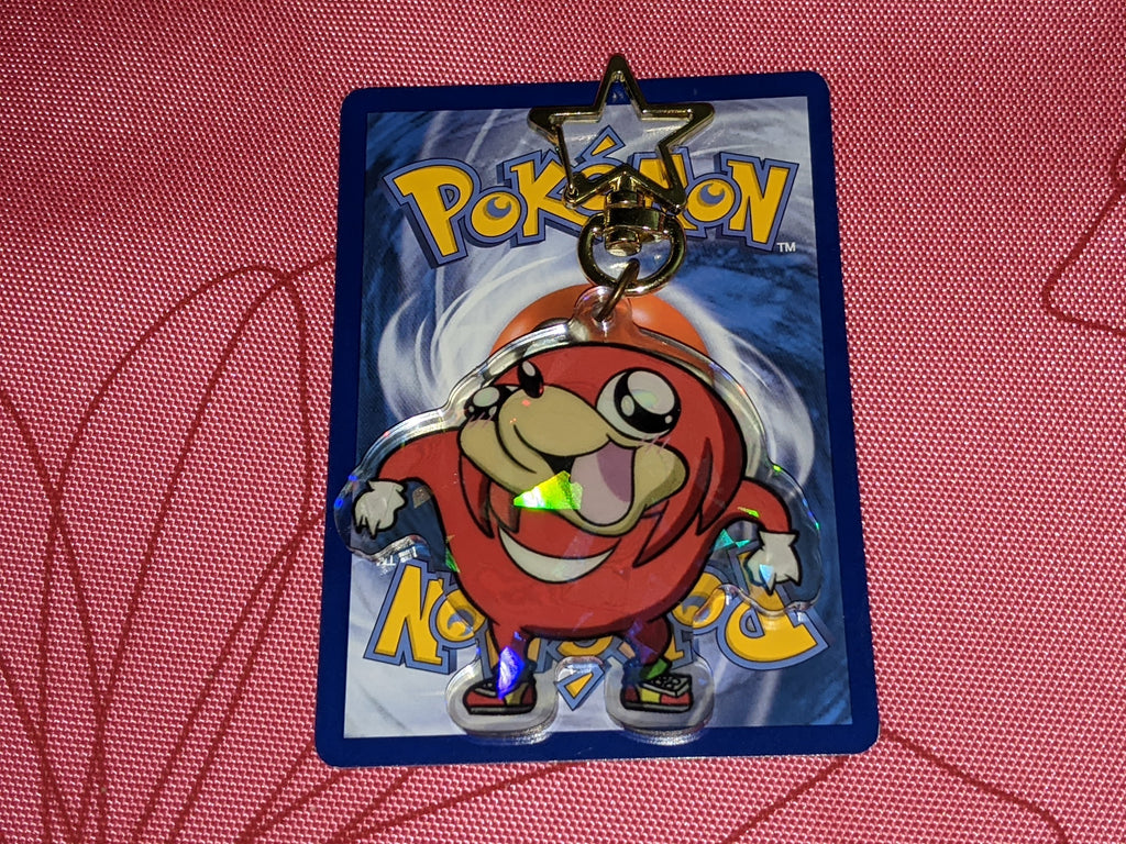 2" Ugandan Knuckles double sided Holographic acrylic keychain Hidden Palace Games 2" Ugandan Knuckles double sided Holographic acrylic keychain Hidden Palace Games