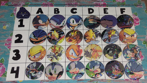 1.5" Custom Sonic Upcycled Pinback Buttons C