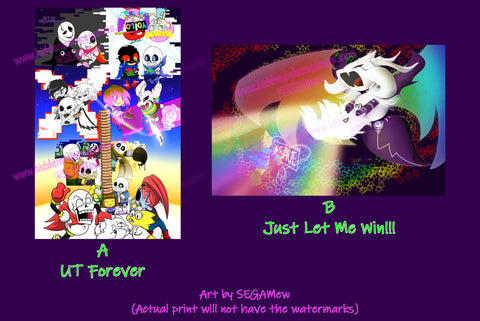 11 x 17" Undertale Themed Holographic Art Prints 2